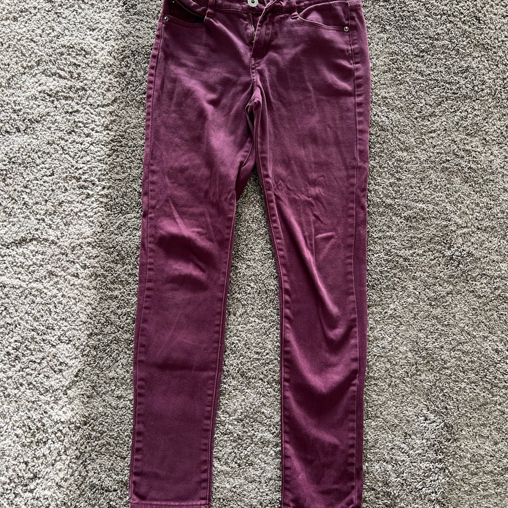 Maroon skinny jeans